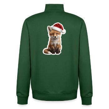 Le renard malin attend les cadeaux - Sweat zippé unisexe en coton bio Stanley/Stella - vert bouteille - Dos - AI Model Male 185 dark (185cm)