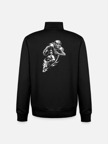 Skeleton American Football player - Unisex Organic Zip Sweatshirt by Stanley/Stella - black