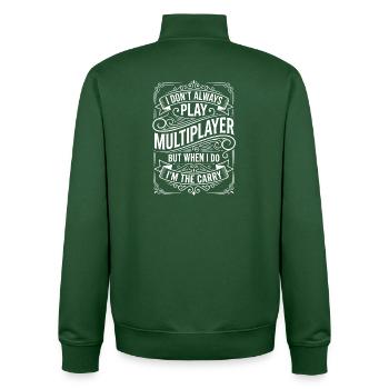 Je ne joue pas toujours en multijoueur carry - Sweat zippé unisexe en coton bio Stanley/Stella - vert bouteille - Dos - AI Model Male 185 dark (185cm)