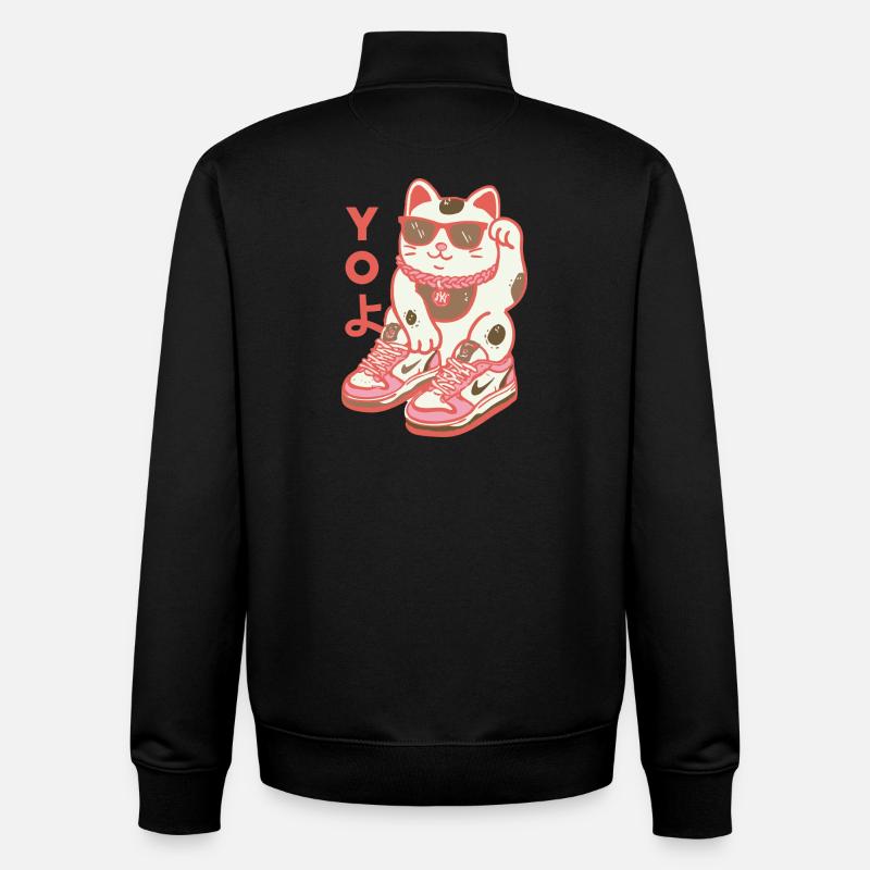 Sunny Cat Sneaker Squad - Unisex Organic Zip Sweatshirt von Stanley/Stella - Schwarz