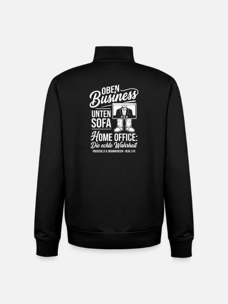 Home office: Business upstairs, sofa downstairs - Unisex Organic Zip Sweatshirt by Stanley/Stella - black
