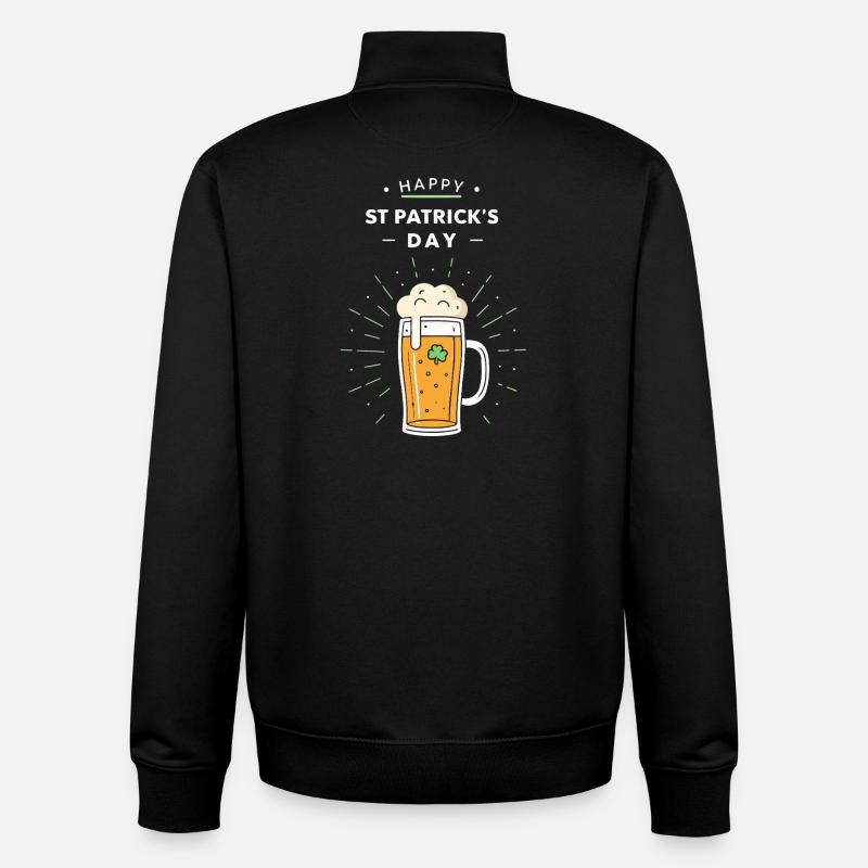 Festive St. Patrick's Pint - Unisex Organic Zip Sweatshirt by Stanley/Stella - black