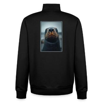 Sea Lions Sea Lion - Unisex Organic Zip Sweatshirt by Stanley/Stella - black - Back - AI Model Male 185 light (185cm)