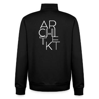 Architekt minimalistisch und Bauhaus inspiriert - Unisex Organic Zip Sweatshirt von Stanley/Stella - Schwarz - Hinten - AI Model Male 185 light (185cm)