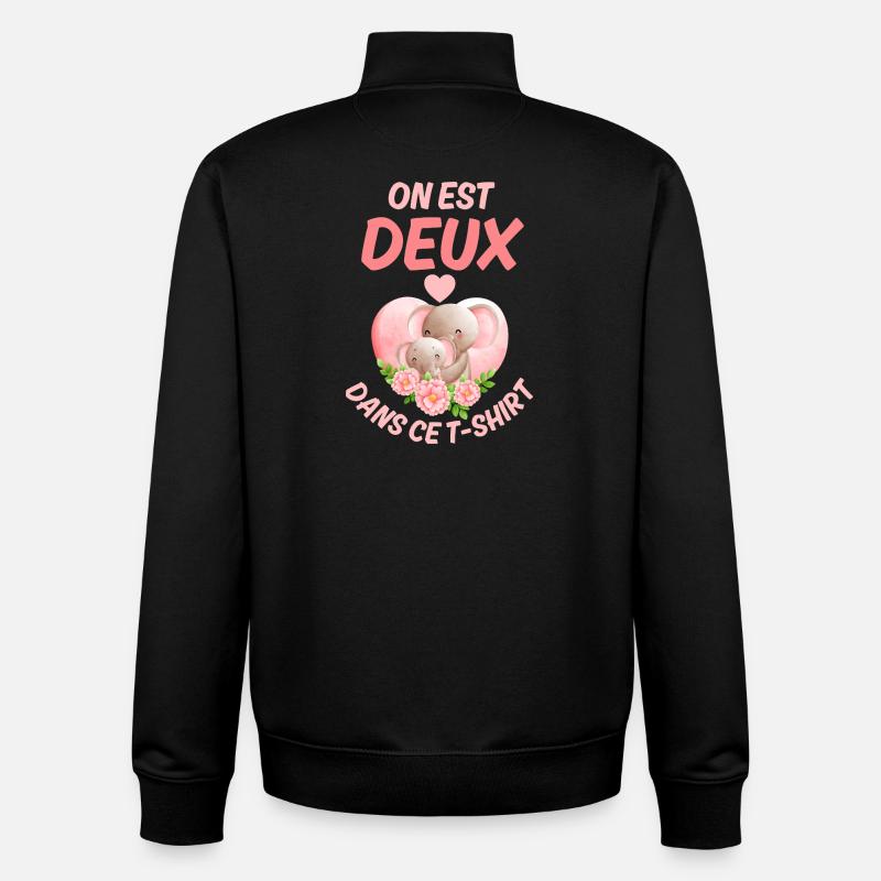 Annonce Grande Sœur Bébé Message Amour - Sweat zippé unisexe en coton bio Stanley/Stella - noir