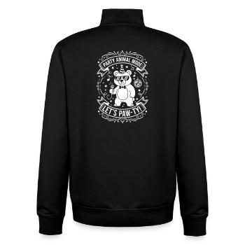 Party Mode Lets Paw-Ty - Unisex Organic Zip Sweatshirt von Stanley/Stella - Schwarz - Hinten - AI Model Male 185 light (185cm)