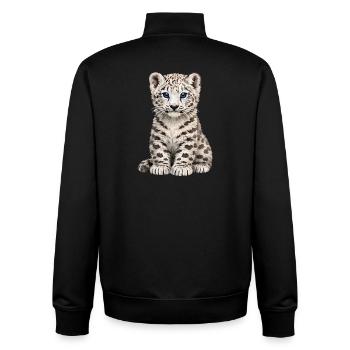Sia Schneeleopard - Unisex Organic Zip Sweatshirt von Stanley/Stella - Schwarz - Hinten - AI Model Male 185 light (185cm)