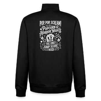 T-shirt Jump Scare Popcorn Nights - Sweat zippé unisexe en coton bio Stanley/Stella - noir - Dos - AI Model Male 185 light (185cm)
