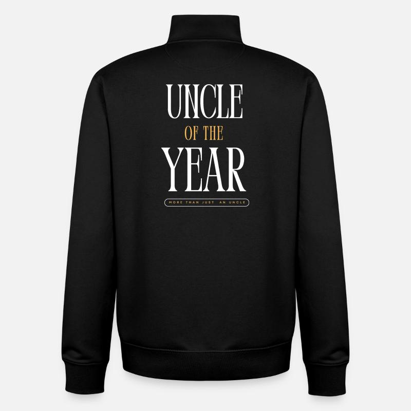 Oncle drôle de l’année - Sweat zippé unisexe en coton bio Stanley/Stella - noir