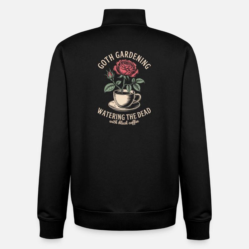 Goth Gardening Coffee Rose Cup - Sweat zippé unisexe en coton bio Stanley/Stella - noir
