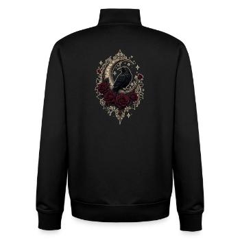 Corbeau Lune Romantique Sombre - Sweat zippé unisexe en coton bio Stanley/Stella - noir - Dos - AI Model Male 185 light (185cm)