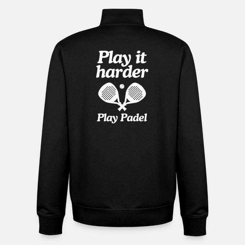 Jouez plus fort – Paddle Logo - Sweat zippé unisexe en coton bio Stanley/Stella - noir