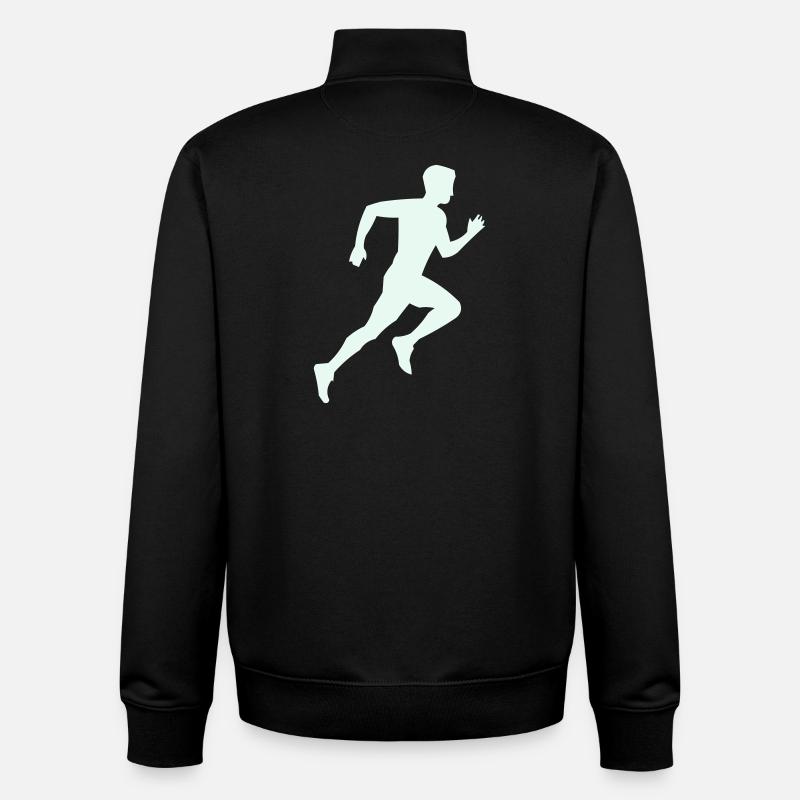 rennen_silhouette- - Sweat zippé unisexe en coton bio Stanley/Stella - noir