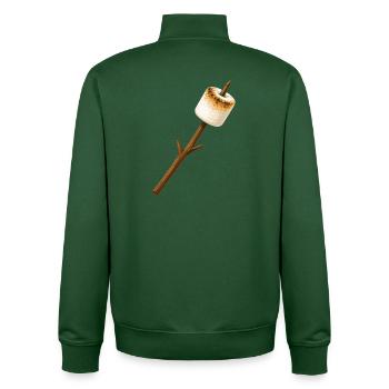 Gerösteter Marshmallow am Stock  - Unisex Organic Zip Sweatshirt von Stanley/Stella - Flaschengrün - Hinten - AI Model Male 185 dark (185cm)