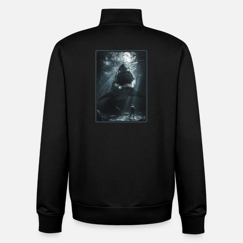 Requins Requin - Sweat zippé unisexe en coton bio Stanley/Stella - noir