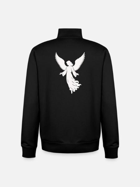 Angel silhouette with wings - Unisex Organic Zip Sweatshirt by Stanley/Stella - black