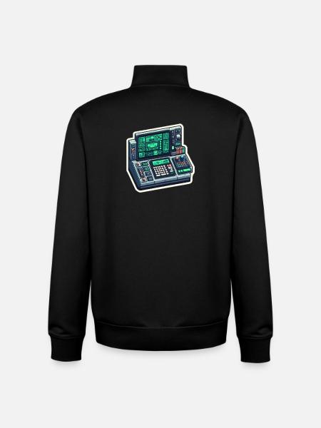 Retro Computer Console Neon - Unisex Organic Zip Sweatshirt von Stanley/Stella - Schwarz