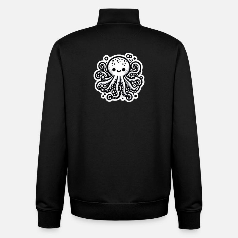 Octopus Octopus White Sticker - Unisex Organic Zip Sweatshirt by Stanley/Stella - black