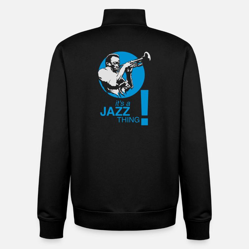 Jazz thing flex - Sweat zippé unisexe en coton bio Stanley/Stella - noir