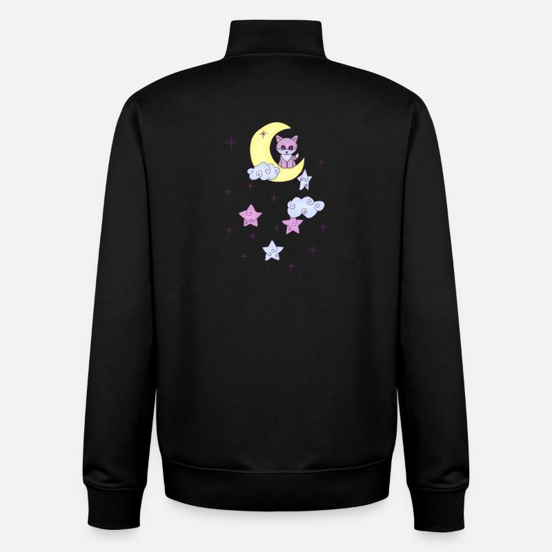 Fuchs im Mond - Unisex Organic Zip Sweatshirt von Stanley/Stella - Schwarz