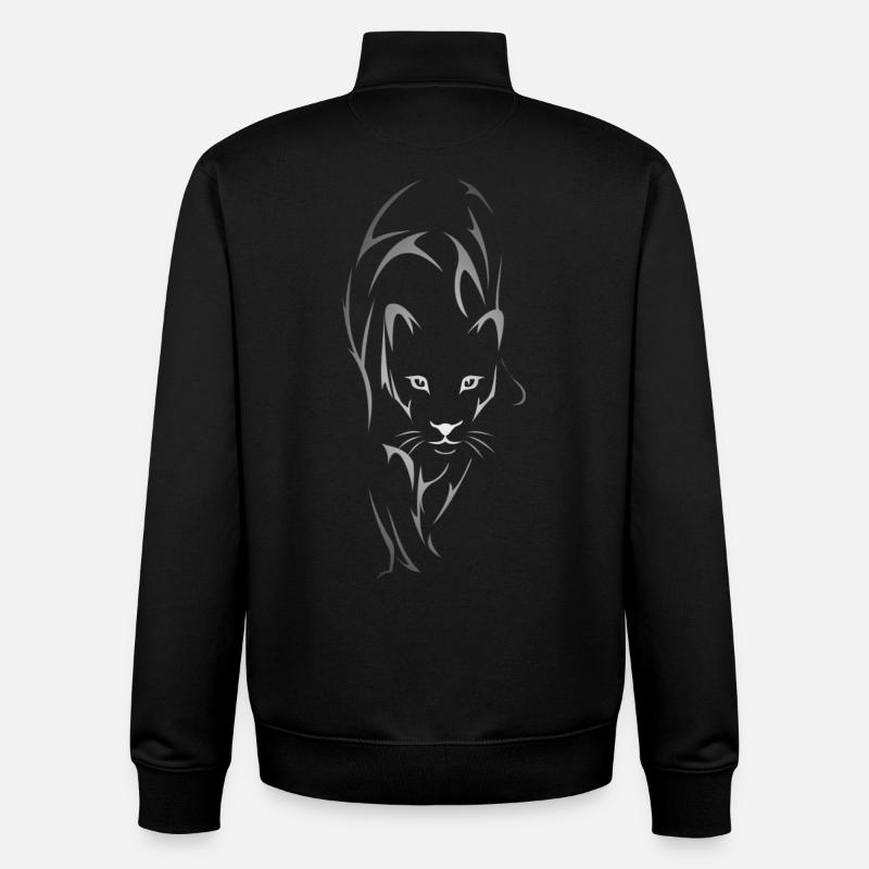 panthère noire - Sweat zippé unisexe en coton bio Stanley/Stella - noir