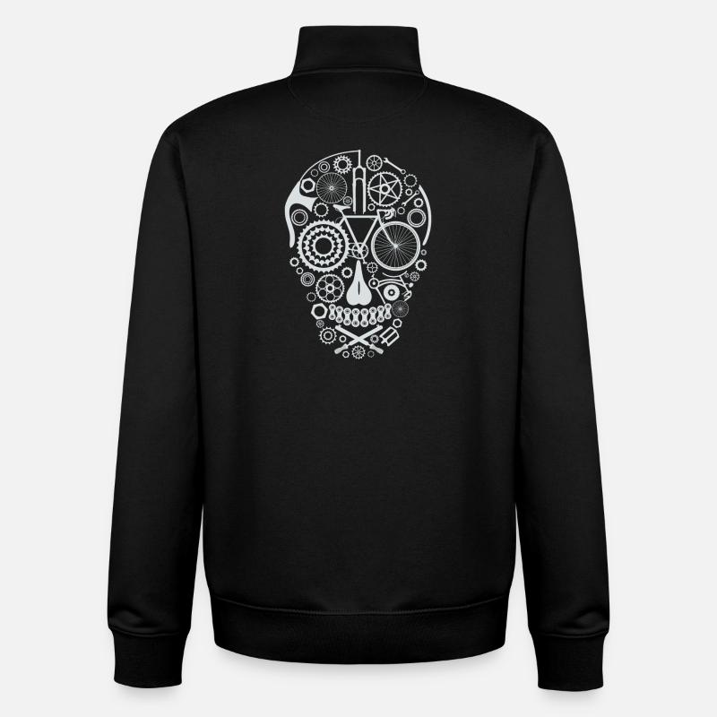 Bicycle Skull light grey - Unisex Organic Zip Sweatshirt von Stanley/Stella - Schwarz