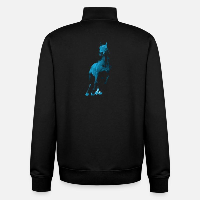 Cheval - Sweat zippé unisexe en coton bio Stanley/Stella - noir