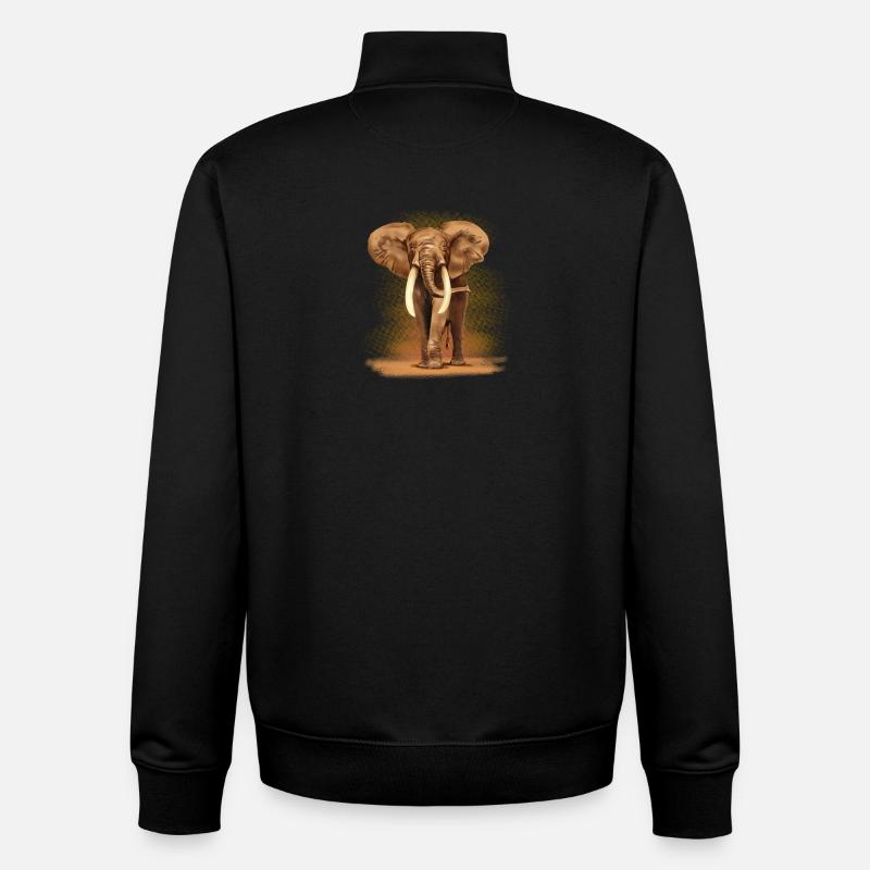 Elephant - Unisex Organic Zip Sweatshirt by Stanley/Stella - black