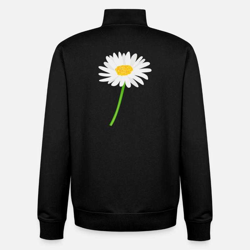 Flower daisy with stem - Unisex Organic Zip Sweatshirt by Stanley/Stella - black