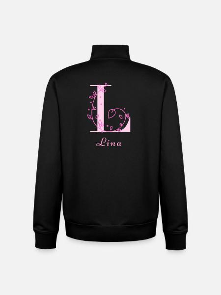 LINA Navn Skjorte Blomster Bogstav Kvinder - Stanley/Stella unisex sweatshirt med lynlås i økologisk - sort