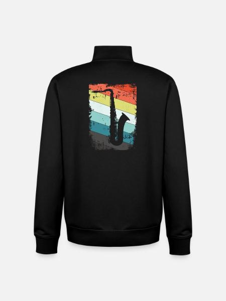 Saxophone saxophone - Sweat zippé unisexe en coton bio Stanley/Stella - noir