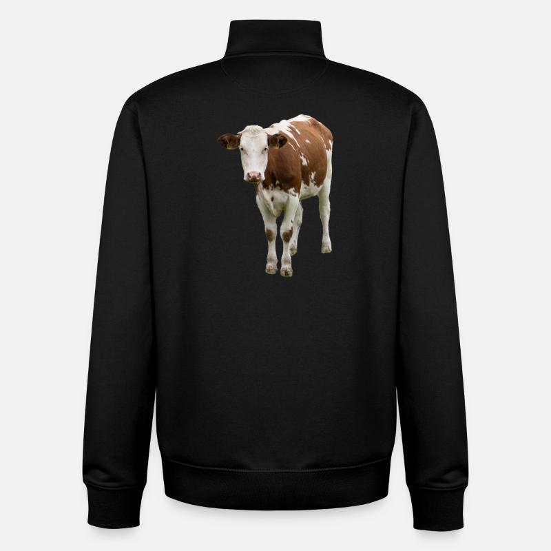 Vache - Sweat zippé unisexe en coton bio Stanley/Stella - noir