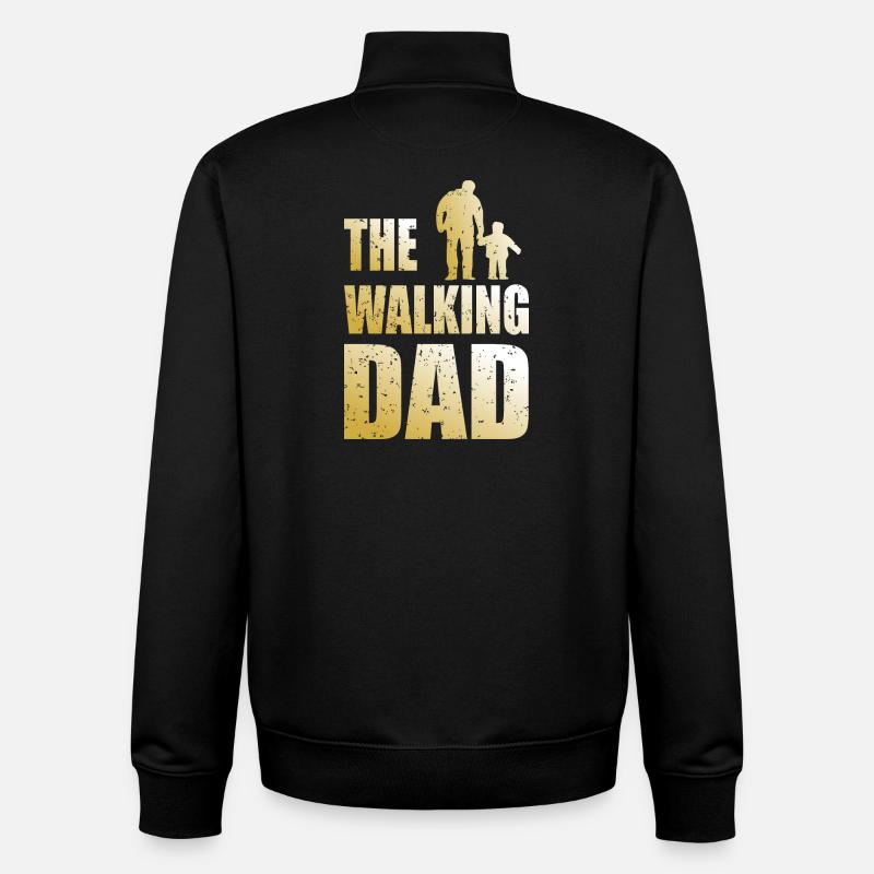 Le papa qui marche - Sweat zippé unisexe en coton bio Stanley/Stella - noir