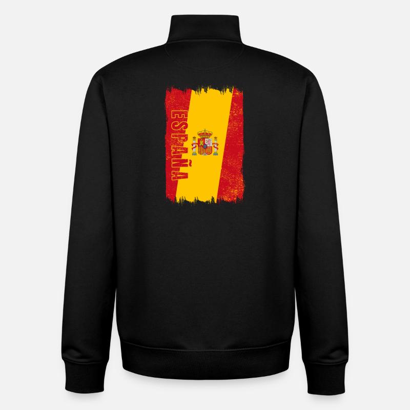 Drapeau de l'Espagne - Sweat zippé unisexe en coton bio Stanley/Stella - noir
