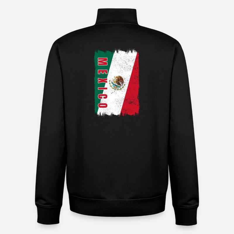 Drapeau du Mexique - Sweat zippé unisexe en coton bio Stanley/Stella - noir
