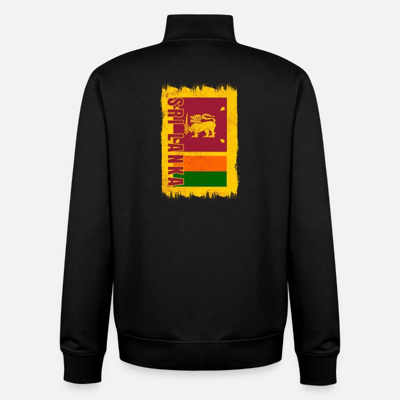 drapeau sri lankais - Sweat zippé unisexe en coton bio Stanley/Stella - noir