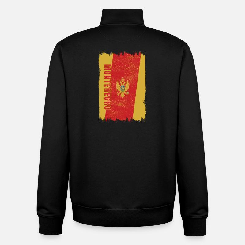 Montenegro Flagge - Unisex Organic Zip Sweatshirt von Stanley/Stella - Schwarz