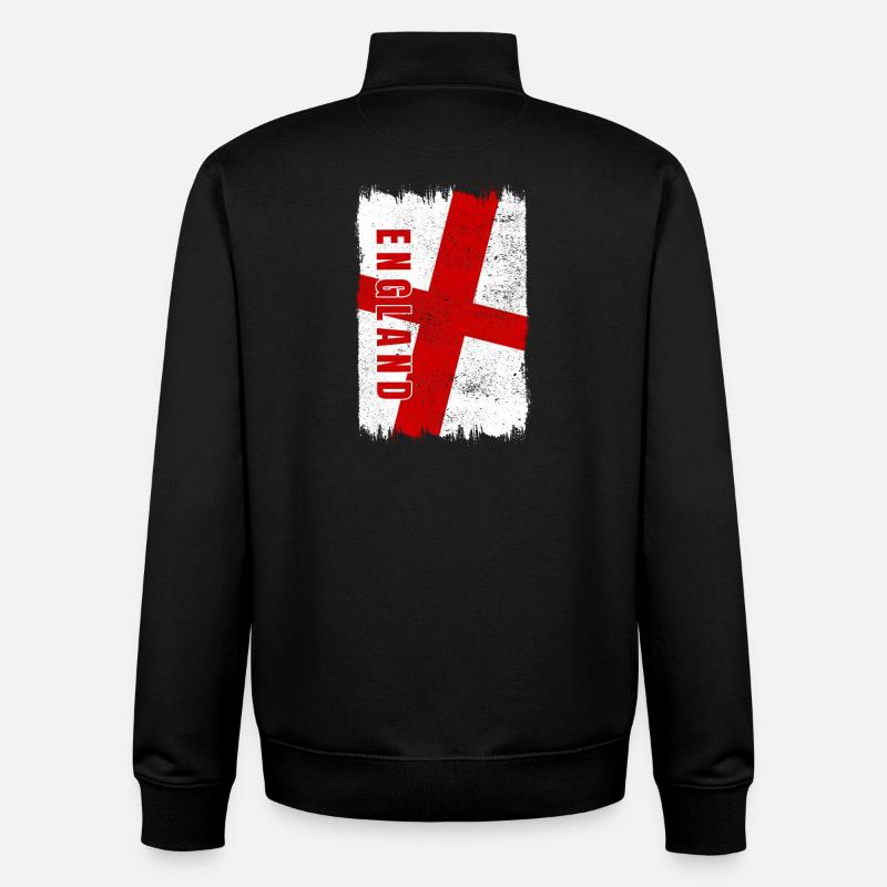 Drapeau de l'Angleterre - Sweat zippé unisexe en coton bio Stanley/Stella - noir