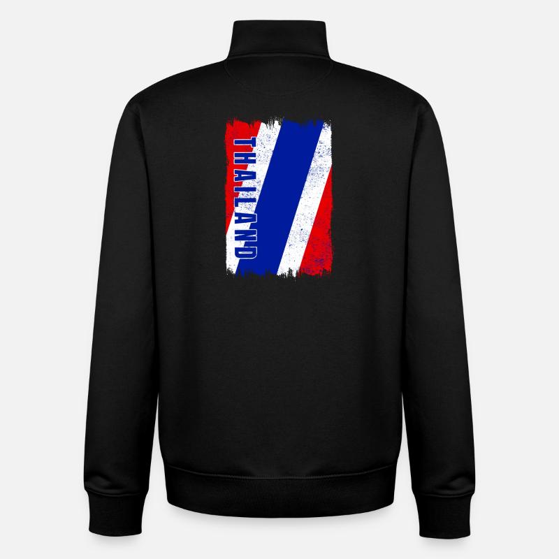 drapeau de la Thaïlande - Sweat zippé unisexe en coton bio Stanley/Stella - noir