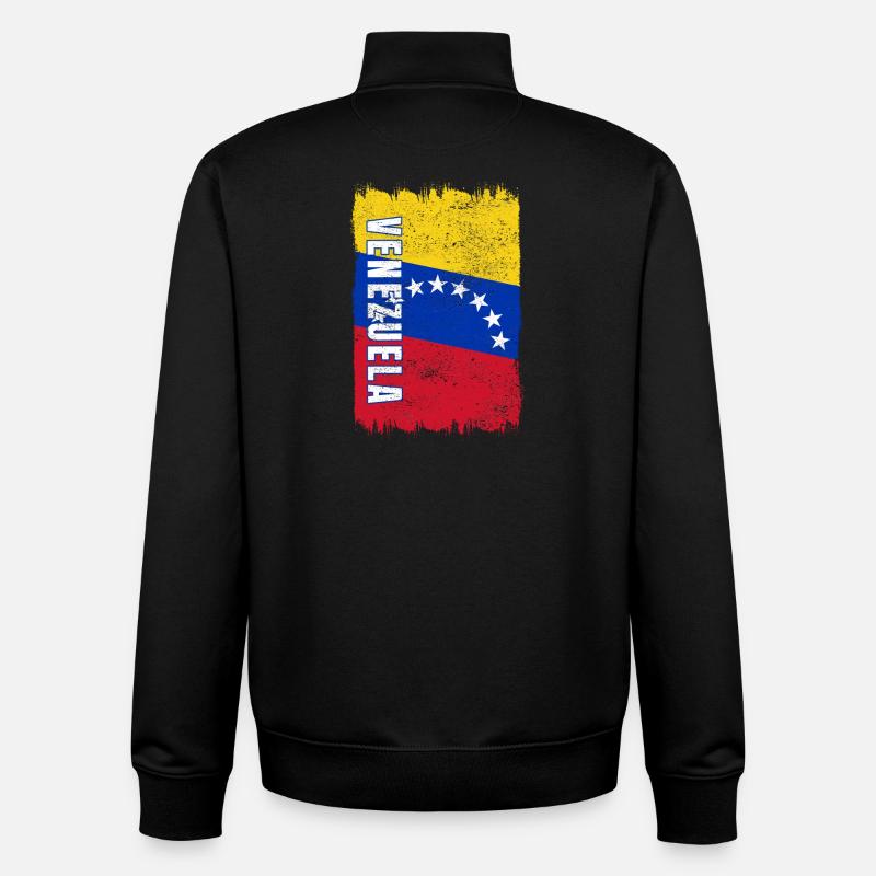 Drapeau du Venezuela - Sweat zippé unisexe en coton bio Stanley/Stella - noir