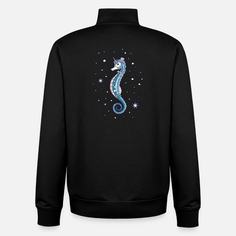 Seepferdchen süßes Motiv - Unisex Organic Zip Sweatshirt von Stanley/Stella - Schwarz