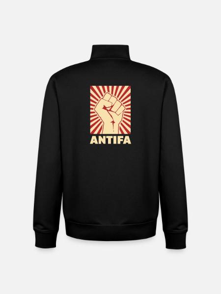 Antifa - Unisex Organic Zip Sweatshirt by Stanley/Stella - black