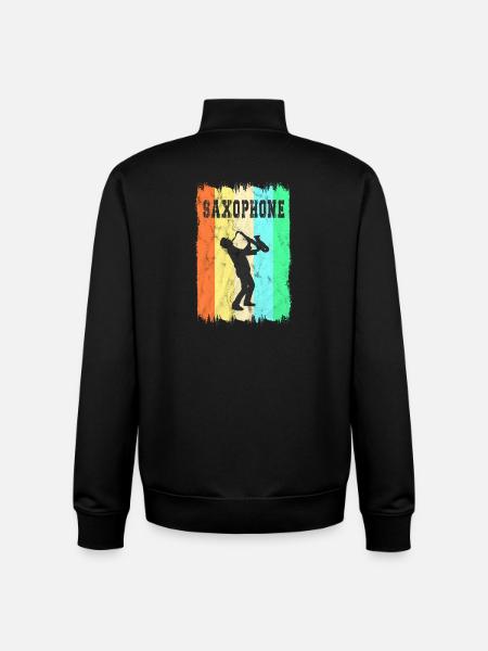 Saxophone design - Unisex Organic Zip Sweatshirt by Stanley/Stella - black