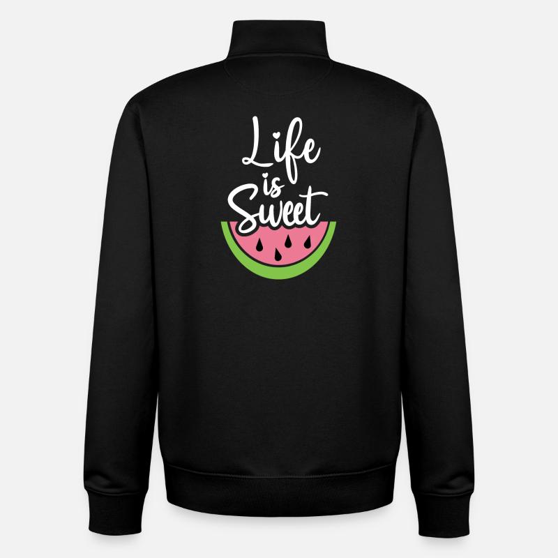 Das Leben ist süß - Unisex Organic Zip Sweatshirt von Stanley/Stella - Schwarz