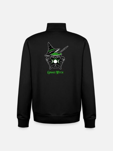 Cauldron Witch Green Witch Cauldron - Unisex Organic Zip Sweatshirt by Stanley/Stella - black