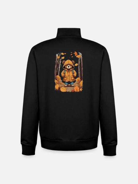 Süßer Bär im Wald - Unisex Organic Zip Sweatshirt von Stanley/Stella - Schwarz