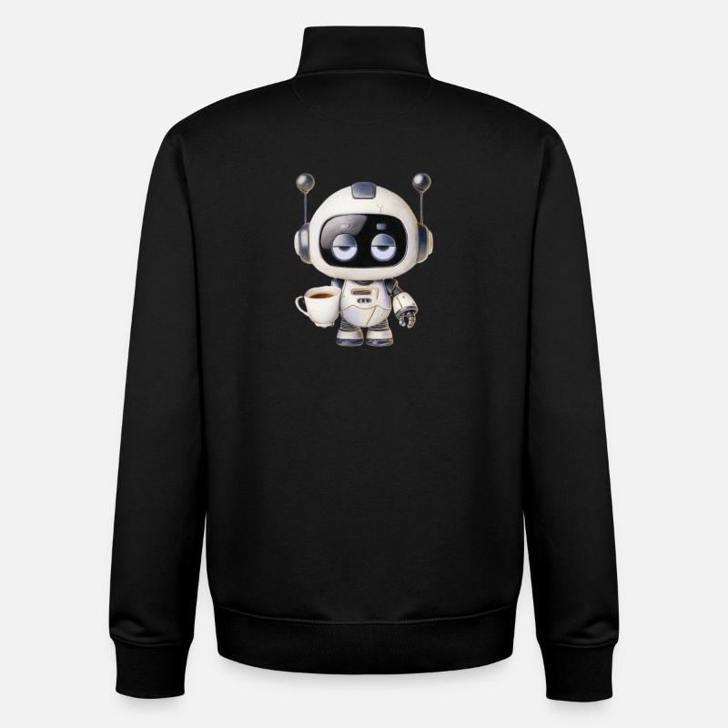 Robot Coffee - Unisex Organic Zip Sweatshirt by Stanley/Stella - black