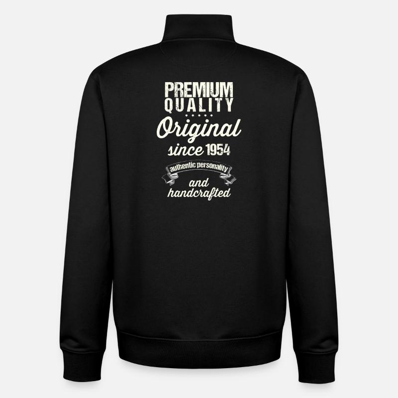 Année 1954 - Sweat zippé unisexe en coton bio Stanley/Stella - noir