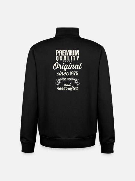 Born in 1975 - Unisex Organic Zip Sweatshirt by Stanley/Stella - black