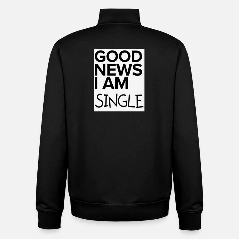 Célibataire Bonne Nouvelle - Sweat zippé unisexe en coton bio Stanley/Stella - noir